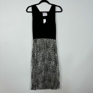 French Grey Phoebe Pleated Midi Dress Animal Print Leopard Cheetah